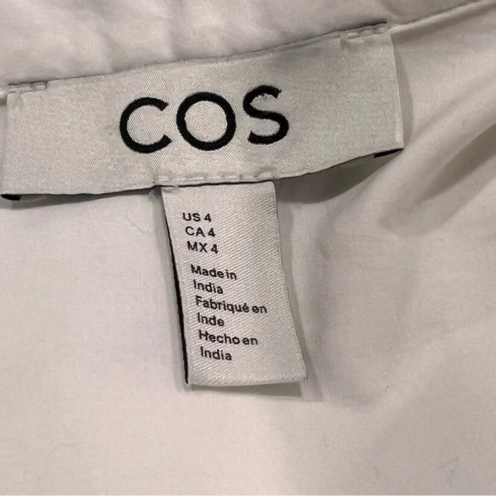 COS Broderie Anglaise White Shirt Dress Sz-4